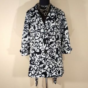 Black&White Abstract Patterned Jacket/Coat